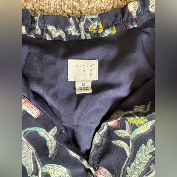 Blue Flower Bird Summer Dress - Size Medium - Picture 5 of 6